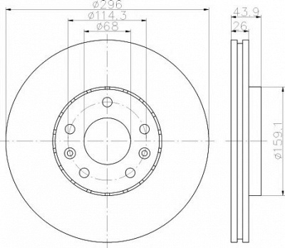HELLA PAGID 8dd355116161 -  Тормозной диск